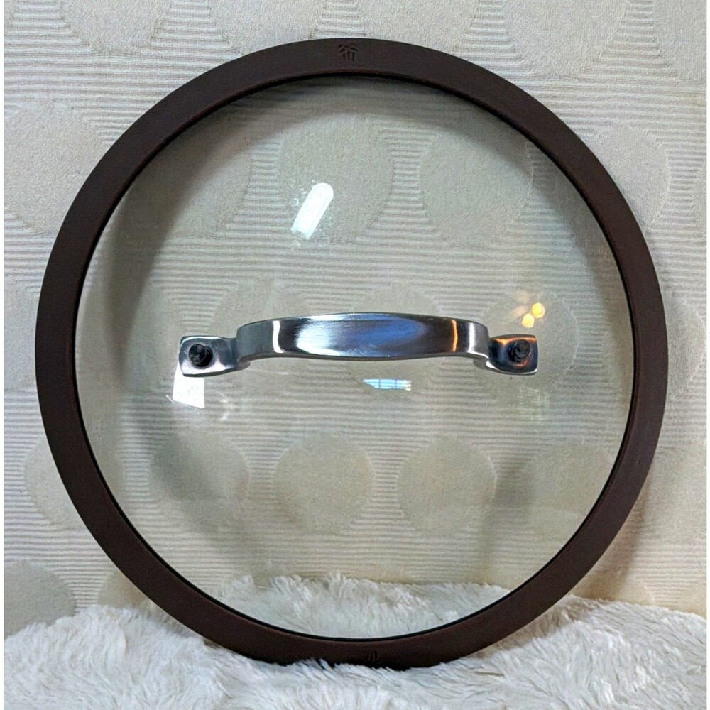 Circulon Symmetry 10" Replacement Glass Lid Brown Silicone Rim Stainless Handle